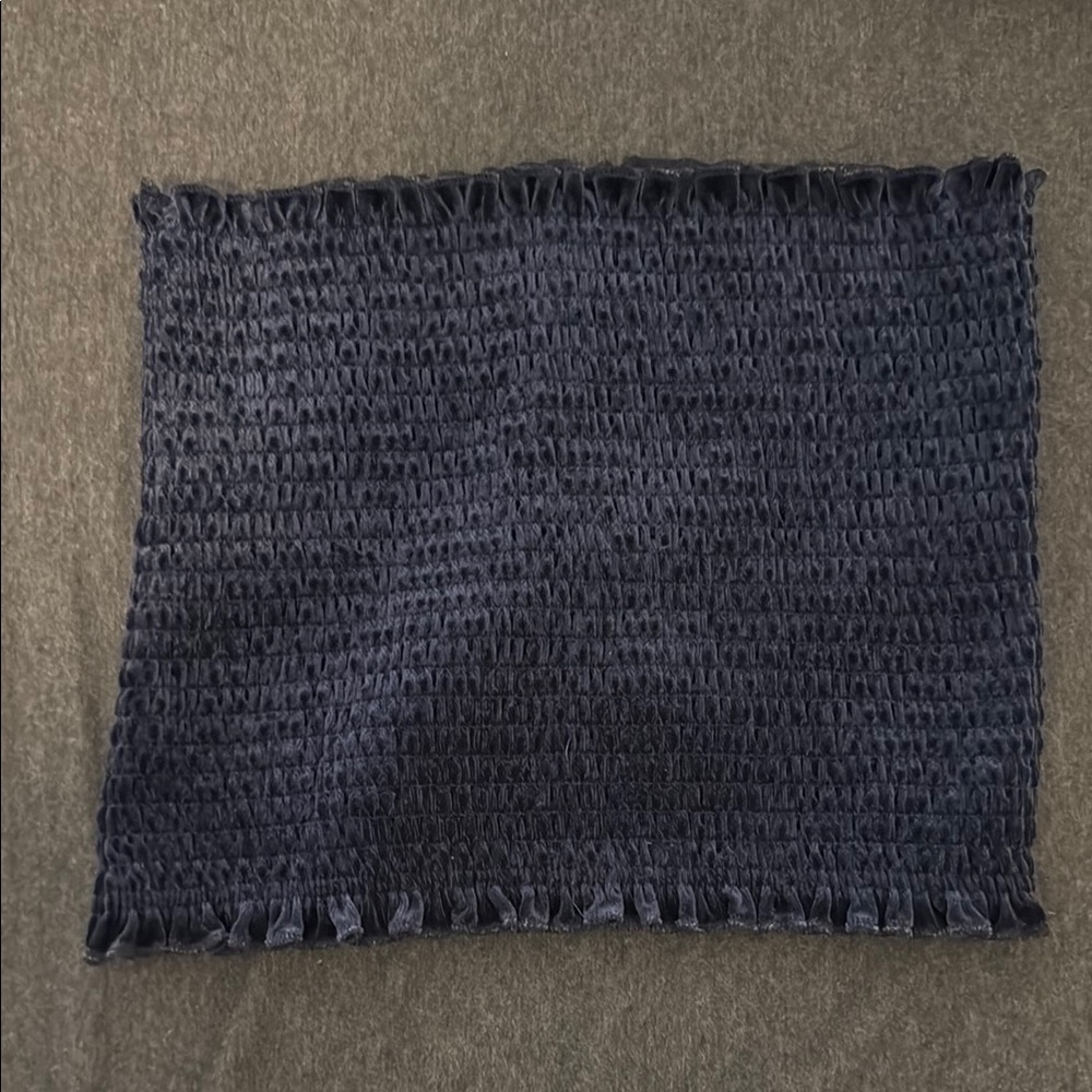 Dark Blue Velvet Tube Top
